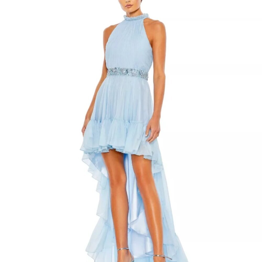 Mac Duggal Light Blue High-Low Prom Dress